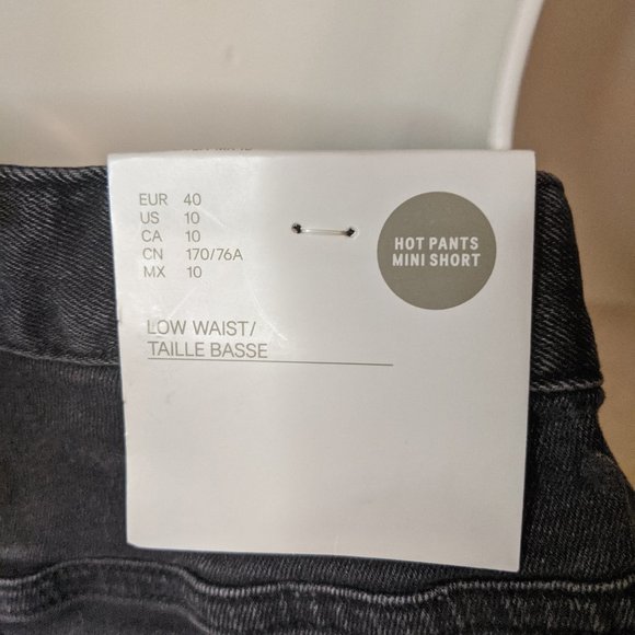 H&M Black Jeans Hot Pants Mini Shorts - Picture 4 of 5